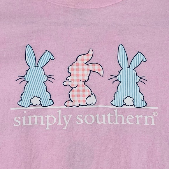 Simply Southern Easter Short Sleeve T-shirt Pink Size Youth Large Cotton - Picture 5 of 10